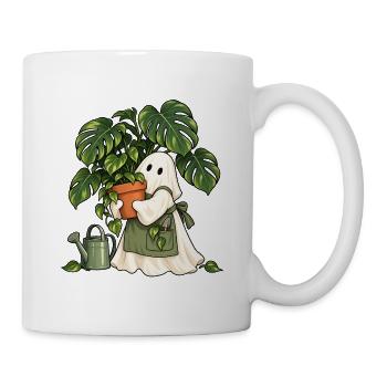 Geist mit Zimmerpflanze - Tasse - Weiß - Rechts