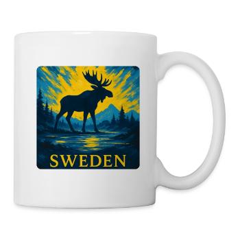 Schwedischer Elch im Abendlicht - Tasse - Weiß - Rechts