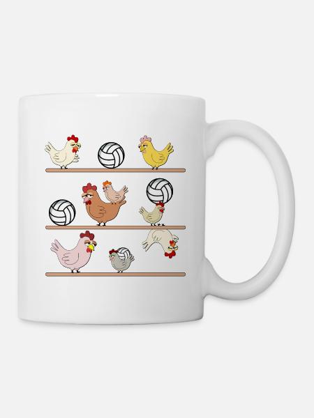 Hühnerstall Hühner Volleyball - Tasse - Weiß