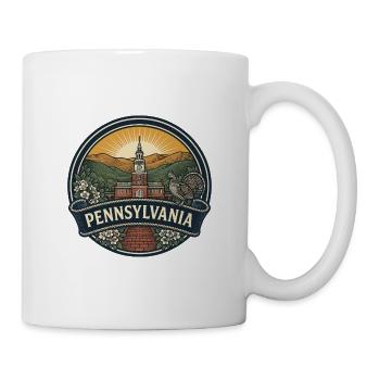Reiseabzeichen der Pennsylvania Independence Hall - Tasse - Weiß - Rechts