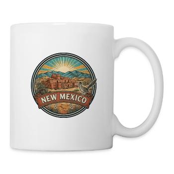 New Mexico Taos Pueblo Wüsten-Reiseabzeichen - Tasse - Weiß - Rechts