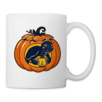Kürbisfreund: Leuchtende Schildkröte - Tasse - Weiß - Rechts