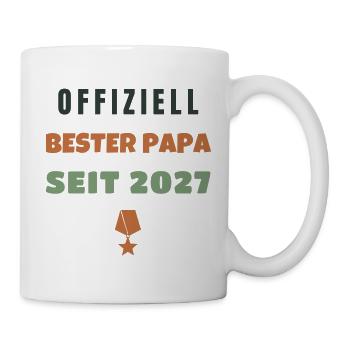 Offiziell Bester Papa seit 2027 Geschenk Werdender - Tasse - Weiß - Rechts