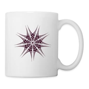 Geometrischer Sternstrahl-Muster - Tasse - Weiß - Rechts