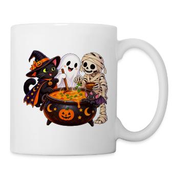 Fröhliche Halloween Runde - Spaß am Hexenkessel - Tasse - Weiß - Rechts