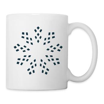 Dunkelblaue Geometrische Schneeflocke - Tasse - Weiß - Rechts