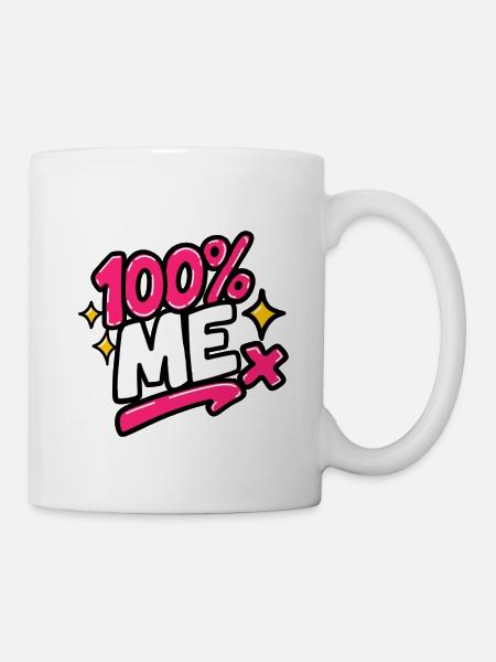 GEN Z ZITIERT TYPOGRAFIE-DESIGN – 100 % ICH - Tasse - Weiß