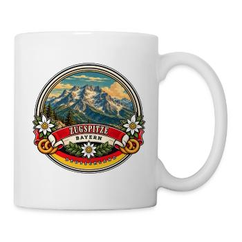 Zugspitze Bayern Vintage Reisedesign - Tasse - Weiß - Rechts