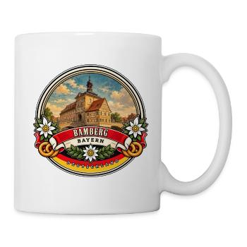 Bamberg Bayern Vintage Reisedesign - Tasse - Weiß - Rechts