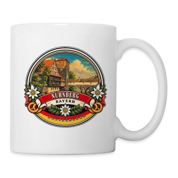 Nürnberg Bayern Vintage Reisedesign - Tasse - Weiß - Rechts