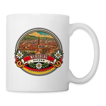 Würzburg Bayern Vintage Reisedesign - Tasse - Weiß - Rechts