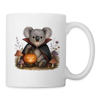 Vampir-Halloween-Koala mit Laterne - Tasse - Weiß - Rechts