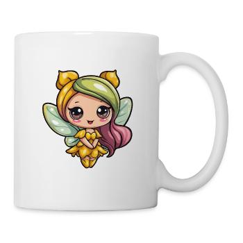 Flügel-Märchenfee in Goldtönen - Tasse - Weiß - Rechts