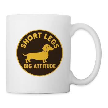 Kurzbein Große Attitüde – Dackel Motiv - Tasse - Weiß - Rechts