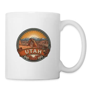 Utah Delicate Arch Canyon Vintage-Reisegeschenk - Tasse - Weiß - Rechts
