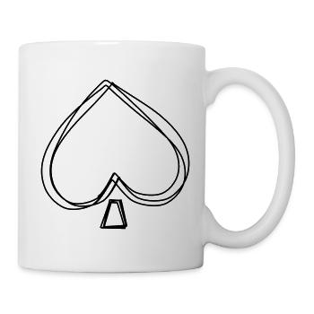 Pik handgezeichnet - Tasse - Weiß - Rechts