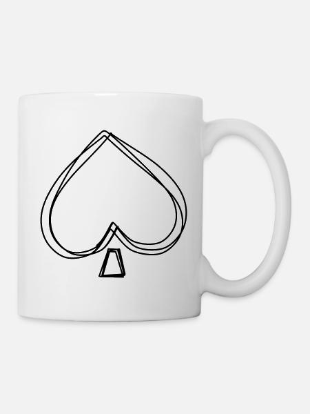 Pik handgezeichnet - Tasse - Weiß