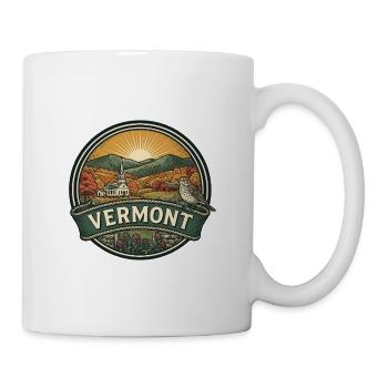 Vermont Green Mountains Herbstreise-Abzeichen - Tasse - Weiß - Rechts