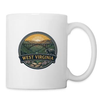 West Virginia New River Gorge Reiseabzeichen - Tasse - Weiß - Rechts
