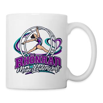 Rhönrad Leidenschaft: Kraftvolle Gymnastik - Tasse - Weiß - Rechts