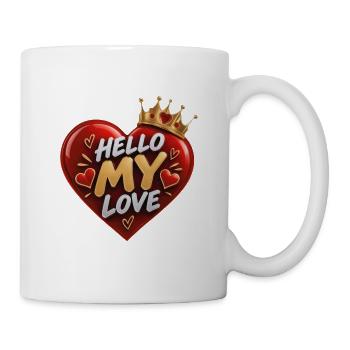 Hallo Meine Liebe Herzkrone - Tasse - Weiß - Rechts