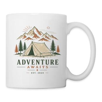 Abenteuer Erwarten: Bergzelt Szene - Tasse - Weiß - Rechts