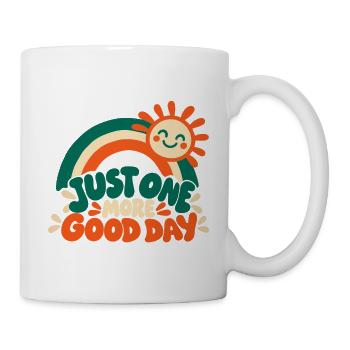 Retro Regenbogen – Just One More Good Day Kinder D - Tasse - Weiß - Rechts