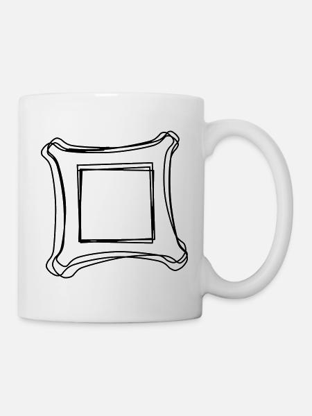 Bilderrahmen handgezeichnet - Tasse - Weiß