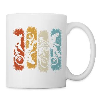 Mountainbike MTB Downhill Trail Vintage Motiv - Tasse - Weiß - Rechts