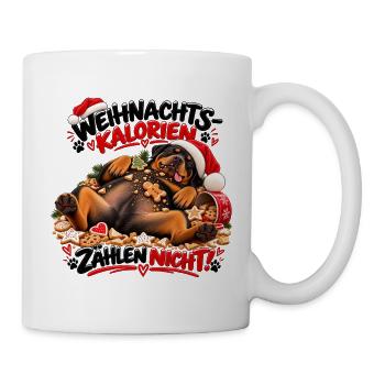 Rottweiler Weihnachtskalorien zählen nicht - Tasse - Weiß - Rechts