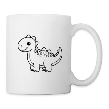 Dino Dinosaurier - Tasse - Weiß - Rechts