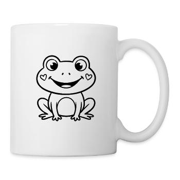 Lächelnder Frosch mit einem süßen Herzen - Tasse - Weiß - Rechts
