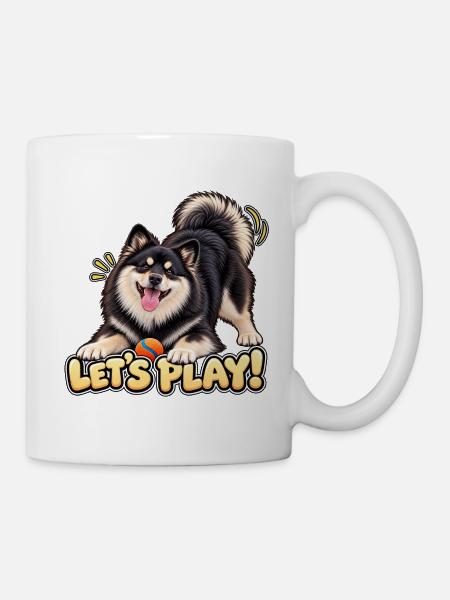 Finnischer Lapphund – Lasst uns spielen! - Tasse - Weiß