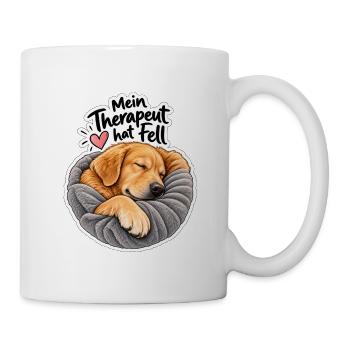 Mein Therapeut hat Fell - Tasse - Weiß - Rechts
