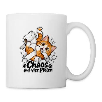 Chaos auf vier Pfoten - Tasse - Weiß - Rechts