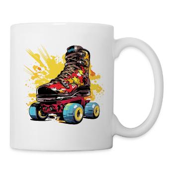 Rollerskates Grafik - Tasse - Weiß - Rechts