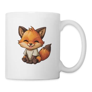Kuschelfuchs im Shirt - Tasse - Weiß - Rechts