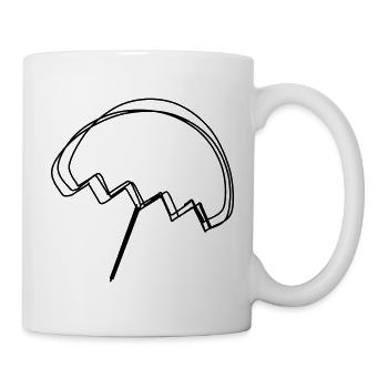 Sonnenschirm handgezeichnet - Tasse - Weiß - Rechts