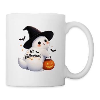 Süßes Halloween-Kaninchen mit Hexenhut - Tasse - Weiß - Rechts