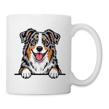 Aussie Australian Shepherd - Tasse - Weiß - Rechts