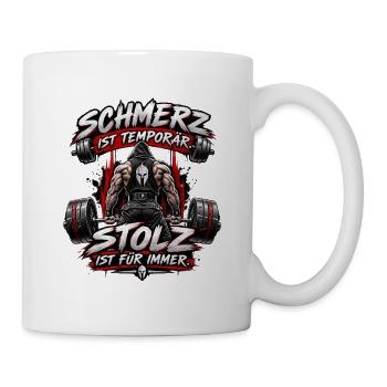 Fitness Schmerz ist temporär Stolz - Tasse - Weiß - Rechts