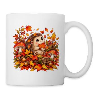 Igel_Herbst - Tasse - Weiß - Rechts