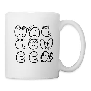 Süße Halloween-Katze - Tasse - Weiß - Rechts