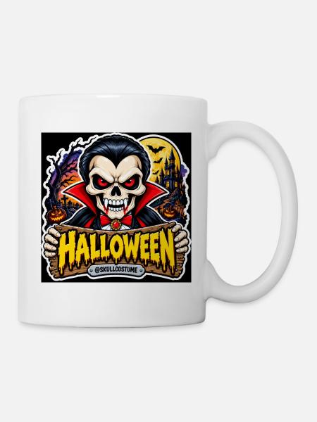 SkullCostume – Halloween Edition: Der Vampir - Tasse - Weiß
