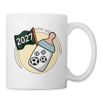 Baby verkünden 2027, Fußball - Tasse - Weiß - Rechts