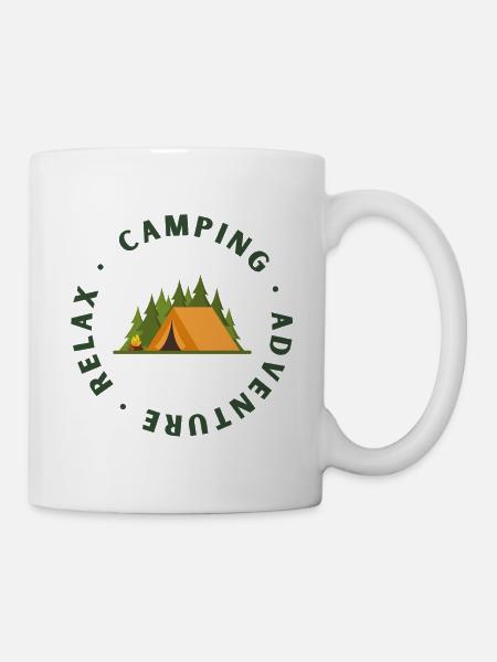 Camping Adventure Circle Logo - Tasse - Weiß