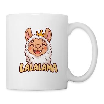 LALALAMA – Grinsendes Lama mit Krone - Tasse - Weiß - Rechts