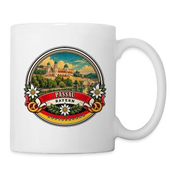 Passau Bayern Vintage Reisedesign - Tasse - Weiß - Rechts
