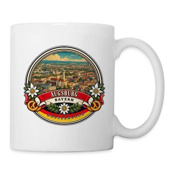 Augsburg Bayern Vintage Reisedesign - Tasse - Weiß - Rechts