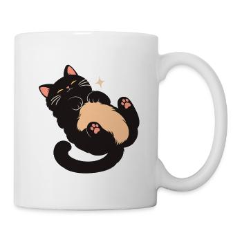 Kuschelkatz mit flauschigem Bauch - Tasse - Weiß - Rechts